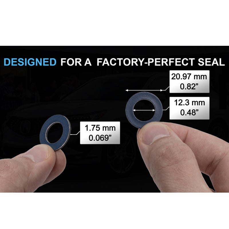 PRIME AVE Aluminium Oil Drain Plug Washer Gaskets - U.S. Made 12mm Crush Washer - Oil Plug Gasket Leak Proof Sealing Washers Compatible with Toyota Lexus Scion Part# 90430-12031 (Pack of 10) - Image 5